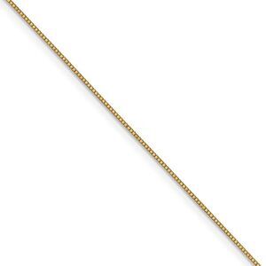 0.7mm, 14k Yellow Gold, Solid Box Chain Necklace, 20 Inch